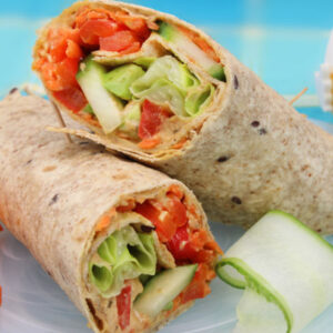Roasted Red Pepper & Hummus Wraps