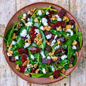 Classic Roasted Beets with Goat Cheese Salad: Recipe